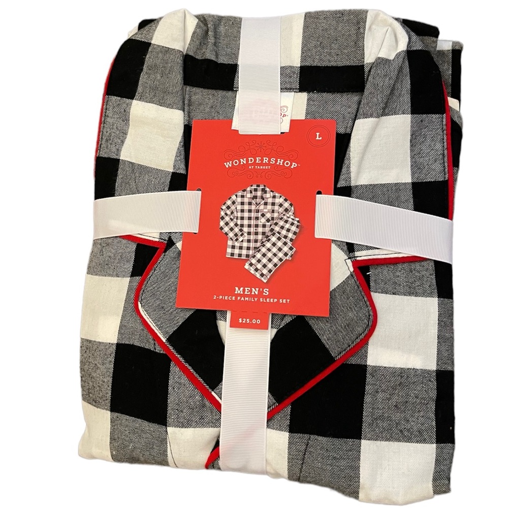 **NEW**Men's Holiday Buffalo Check Plaid Flannel Matching Family Pajama Set Sz L